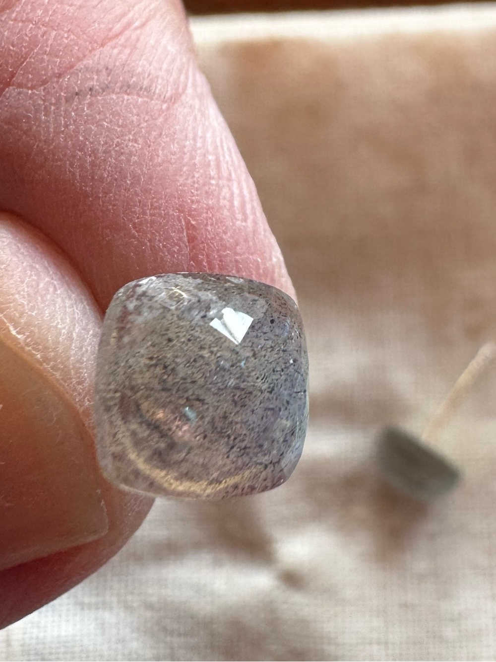 Faceted Labradorite studs - Picture 3 of 4